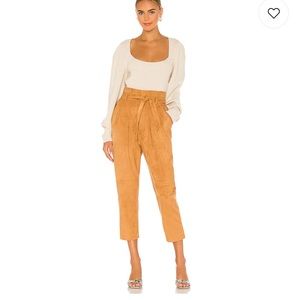 Free People Nightfall Vegan- Suede Pants camel